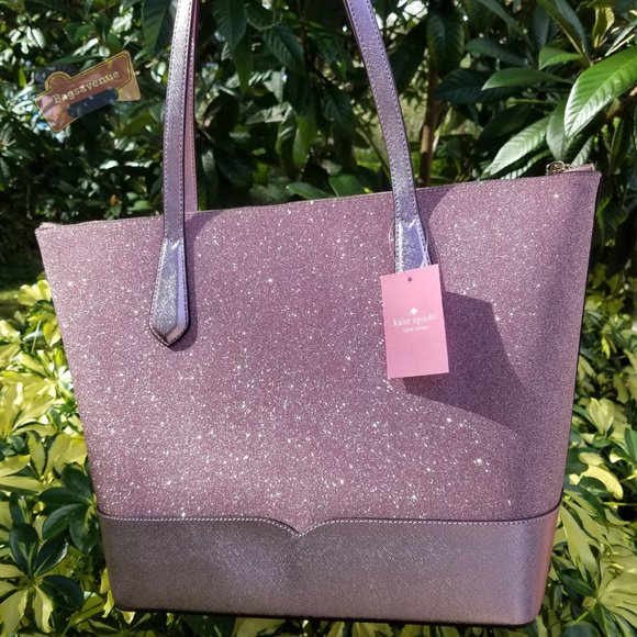 Rose Pink Lola Glitter Tote Bag Kate Spade glitter - Picture 3 of 13